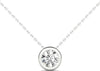 GIA Certified Natural Diamond Bezel Solitaire Slide Pendant Necklace 14K White Gold 1/3 ctw