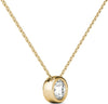 GIA Certified Natural Diamond Bezel Solitaire Slide Pendant Necklace 14K Yellow Gold 1/3 ctw