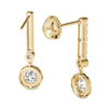 GIA Certified 14K Yellow Gold Natural Diamonds Halo Dangle Earrings 3/4 ctw