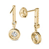 GIA Certified 14K Yellow Gold Natural Diamonds Halo Dangle Earrings 1.00 ctw