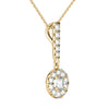 GIA Certified Natural Diamonds Halo Stick Pendant Necklace 14K Yellow Gold 1/2 Ctw