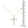GIA Certified Natural Diamonds Cross Pendant Necklace Charm 14K Yellow Gold 1/4 ctw
