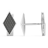 1.00 Ctw Black Diamond Cufflinks AGS Certified 14K White Gold