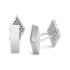 1.00 Ctw Black Diamond Cufflinks AGS Certified 14K White Gold