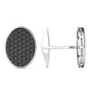 2.00 Ctw Black Diamond Cufflinks AGS Certified 14K White Gold