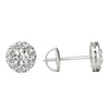 14K White Gold Diamond Halo Earrings (3/4 Ct tw IGI USA Cert GH/I1)