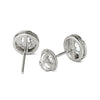 14K White Gold Diamond Halo Earrings (3/4 Ct tw IGI USA Cert GH/I1)
