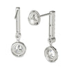 14K Gold Diamond Dangle Halo Earrings Screw Back (3/4 Ctw, IGI USA Cert GH/I1)