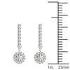 14K Gold Diamond Dangle Halo Earrings Screw Back (3/4 Ctw, IGI USA Cert GH/I1)