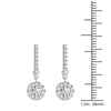 14K Gold Diamond Dangle Halo Earrings Screw Back (1.00 Ctw IGI USA Cert GH/I1)