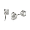 Solitaire Diamond Earrings (1/3 Ctw AGS Certified GH/SI1-SI2) 14K White Gold