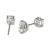 Solitaire Diamond Earrings (1/2 Ctw, AGS Certified, GH-SI2/I1) 14K White Gold