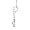 14K White Gold Diamond Halo Stick Pendant (1/2 Ct tw, IGI USA Certified GH/I1)