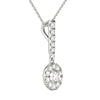 14K White Gold Diamond Halo Stick Pendant (1/2 Ct tw, IGI USA Certified GH/I1)