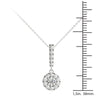 14K White Gold Diamond Halo Stick Pendant (1/2 Ct tw, IGI USA Certified GH/I1)