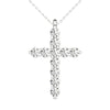 14K White Gold Diamond Cross Pendant (1.00 Ct tw, IGI USA Certified GH/I1)