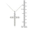 14K White Gold Diamond Cross Pendant (1.00 Ct tw, IGI USA Certified GH/I1)