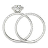 14K White Gold Diamond Halo Wedding Ring Set (1.00 Ct tw, IGI USA Cert. GH/I1)