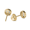 GIA Certified Natural Diamonds Halo Stud Earrings 14K Yellow Gold 1/2 ctw