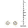GIA Certified Natural Diamonds Halo Stud Earrings 14K Yellow Gold 1/2 ctw