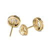 GIA Certified Natural Diamonds Halo Stud Earrings 14K Yellow Gold 3/4 ctw