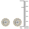 GIA Certified Natural Diamonds Halo Stud Earrings 14K Yellow Gold 1.00 ctw