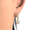 GIA Certified 14K Yellow Gold Natural Diamonds Halo Dangle Earrings 1.00 ctw