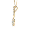 GIA Certified Natural Diamonds Halo Stick Pendant Necklace 14K Yellow Gold 1/2 Ctw