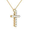 GIA Certified Natural Diamonds Cross Pendant Necklace Charm 14K Yellow Gold 1/4 ctw