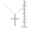 GIA Certified Natural Diamonds Cross Pendant Necklace 14K Yellow Gold 1/2 ctw