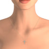 GIA Certified Natural Diamonds Cross Pendant Necklace 14K Yellow Gold 1/2 ctw