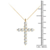 GIA Certified Natural Diamonds Cross Pendant Necklace 14K Yellow Gold 1.00 ctw