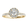 GIA Certified Natural Diamonds Halo Engagement Ring 14K Yellow Gold 3/4 Ctw