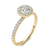 GIA Certified Natural Diamonds Halo Engagement Ring 14K Yellow Gold 3/4 Ctw