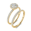 GIA Certified Natural Diamond Wedding Ring Bridal Set 14K Yellow Gold 1.00 Ctw