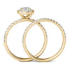 GIA Certified Natural Diamond Wedding Ring Bridal Set 14K Yellow Gold 1.00 Ctw