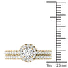GIA Certified Natural Diamond Wedding Ring Bridal Set 14K Yellow Gold 1.00 Ctw