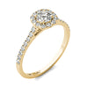 1/2 Ct. tw. GH/SI1-SI2 AGS Certified 14K Yellow Gold Natural Diamonds Halo Engagement Ring