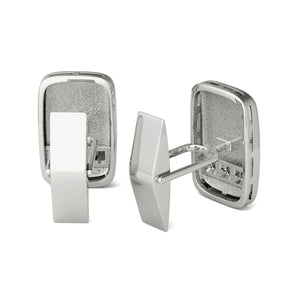 5/8 Ctw Black Diamond Cufflinks AGS Certified 14K White Gold