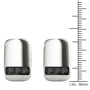 5/8 Ctw Black Diamond Cufflinks AGS Certified 14K White Gold
