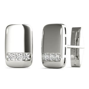 5/8 Ctw Diamond Cufflinks AGS Certified GH/SI1-SI2 14K White Gold