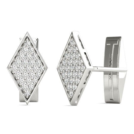 1.00 Ctw Natural Diamond Cufflinks AGS Certified GH/SI1-SI2 14K White Gold