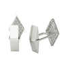 1.00 Ctw Diamond Cufflinks AGS Certified GH/SI1-SI2 14K White Gold