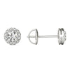 GIA Certified Natural Diamonds Halo Stud Earrings 14K White Gold 1/2 ctw