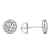 14K White Gold Natural Diamond Halo Earrings (3/4 Ct tw AGS Certified GH+/SI2-I1+)