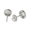 14K White Gold Natural Diamond Halo Earrings (3/4 Ct tw AGS Certified GH+/SI2-I1+)