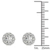 14K White Gold Diamond Halo Earrings (3/4 Ct tw IGI USA Cert GH/I1)