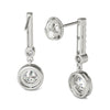 14K Gold Diamond Dangle Halo Earrings Screw Back (1.00 Ctw IGI USA Cert GH/I1)