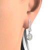 14K Gold Diamond Dangle Halo Earrings Screw Back (1.00 Ctw IGI USA Cert GH/I1)