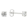 Natural Diamonds Stud Earrings AGS Certified 14K Hypoallergenic White Gold 1/2 Ctw GH/SI2-I1